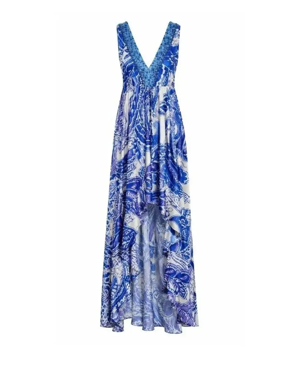 caiti chiffon dress Lady Black Tie - Callista Gown - Strapless Fitted Draped With Scarf gender_women Color:Army Green Beige Floral Meet Kai Plus Size Boho Spring